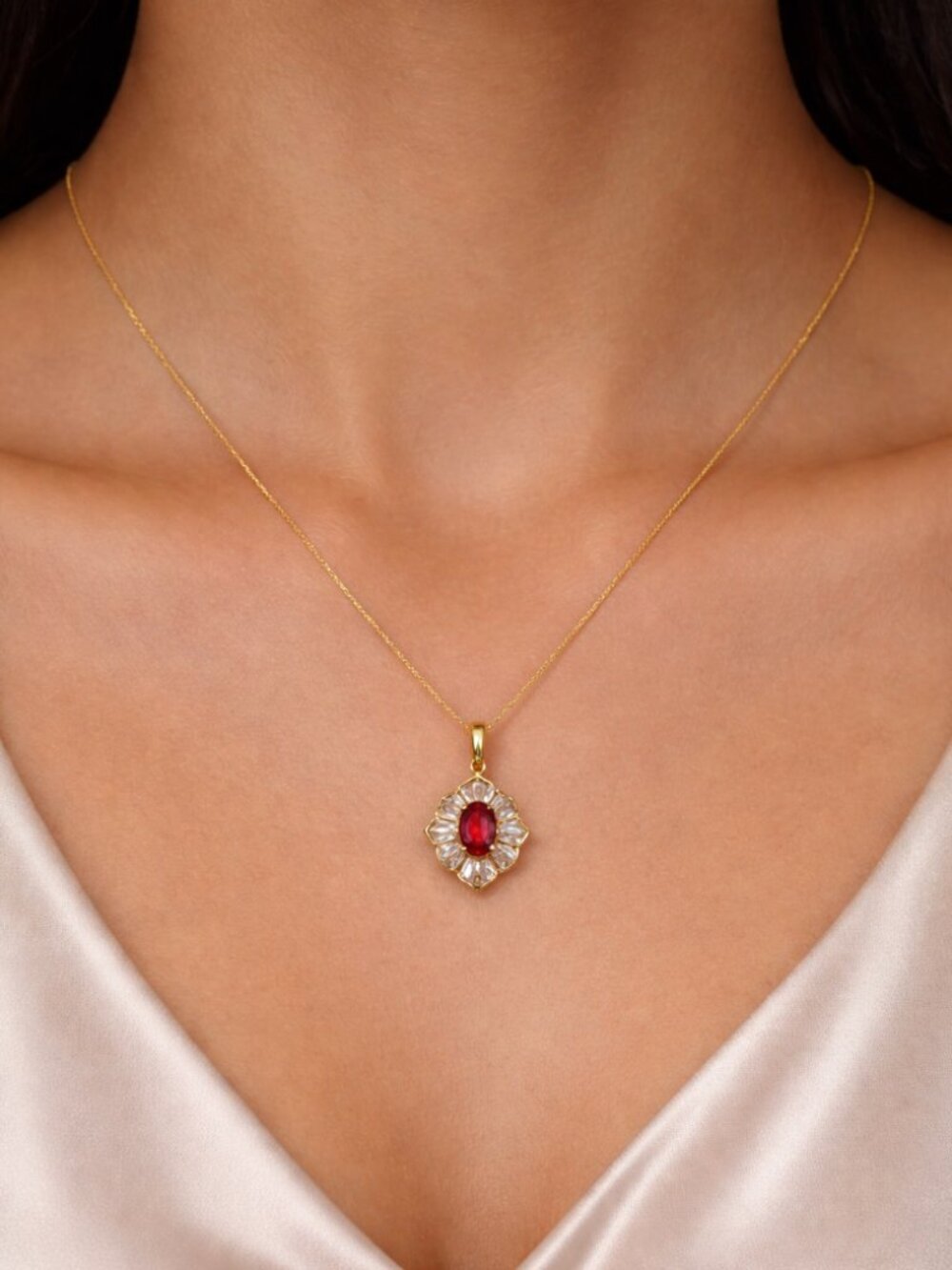 "Josephine" Burgundy Gemstone Necklace